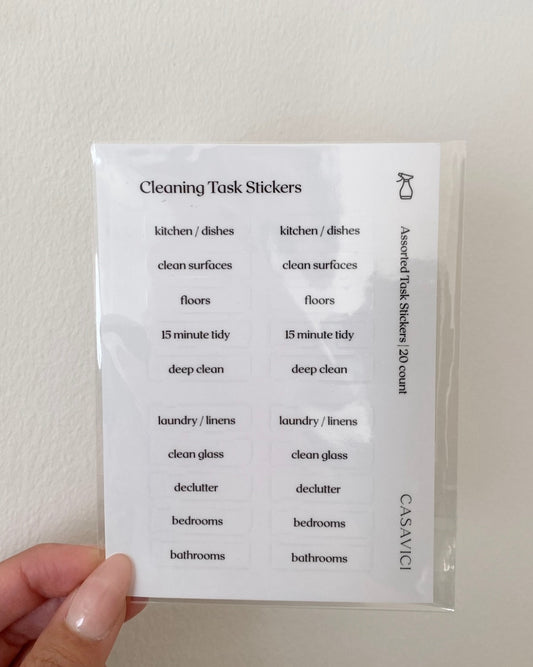 Cleaning Task Stickers | Black Text
