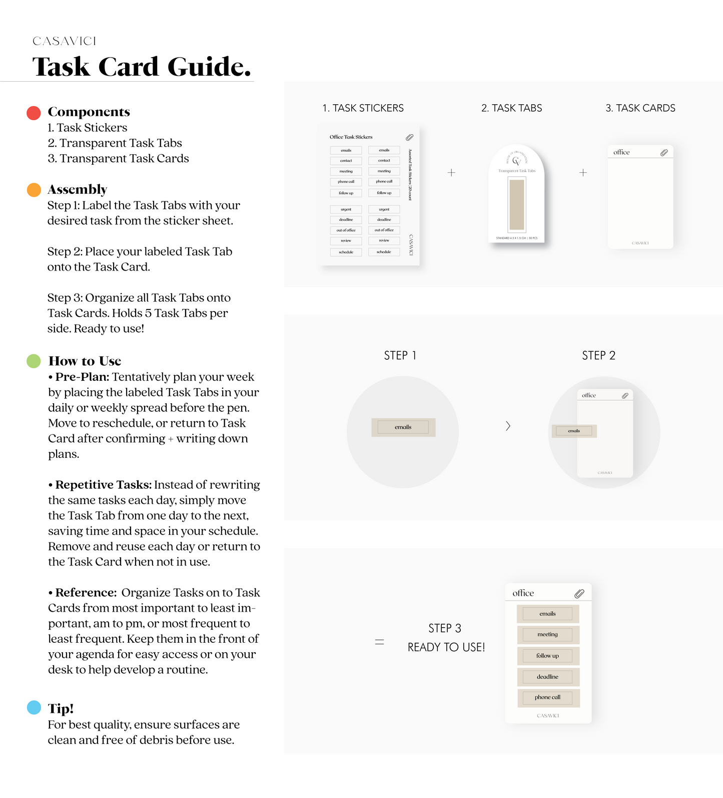 To Do Task Card | Clear + Black