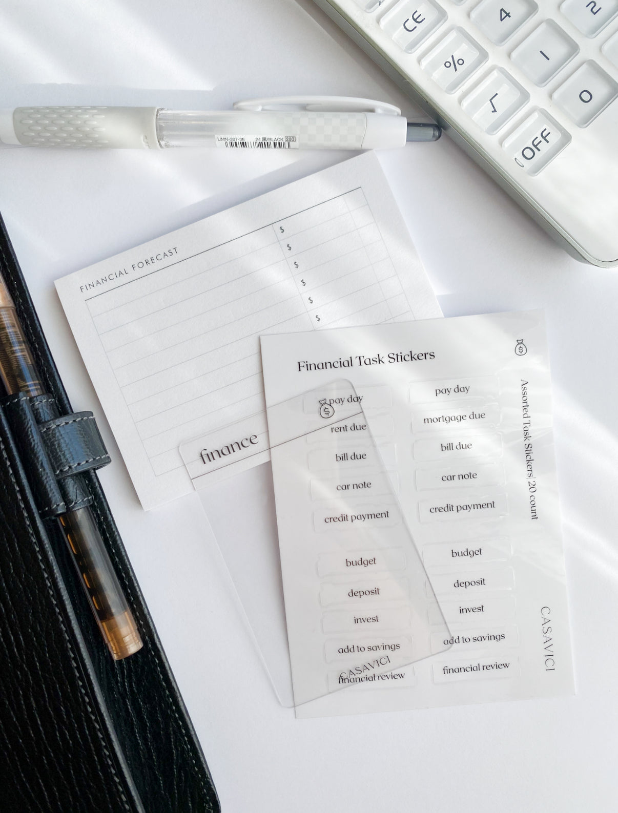 Financial Task Stickers | Black Text – CASAVICI