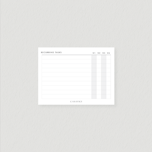 Recurring Tasks Sticky Notes