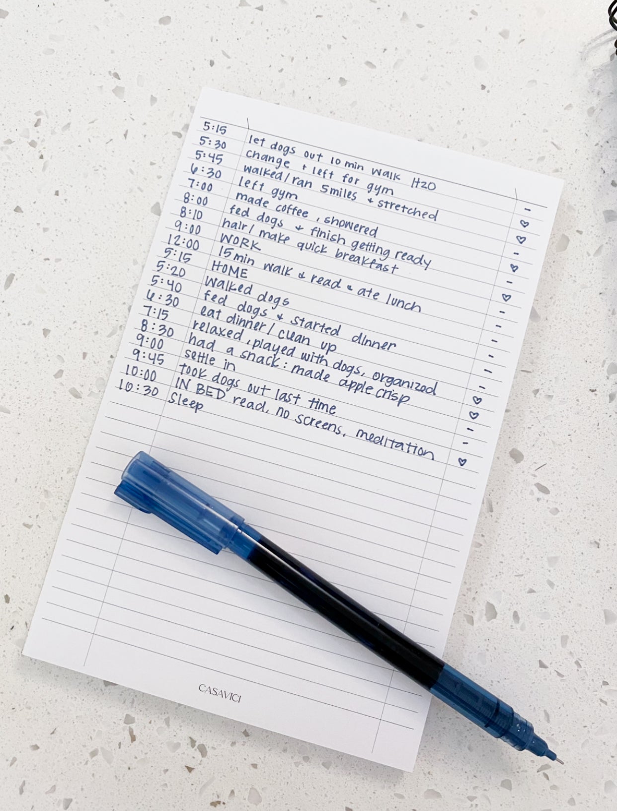 Productivity Log Notepad | Double Sided – CASAVICI