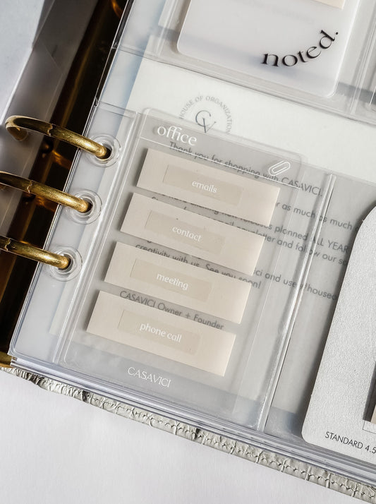 Office Task Card | Clear + White