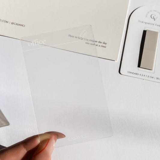 Office Task Card | Clear + White