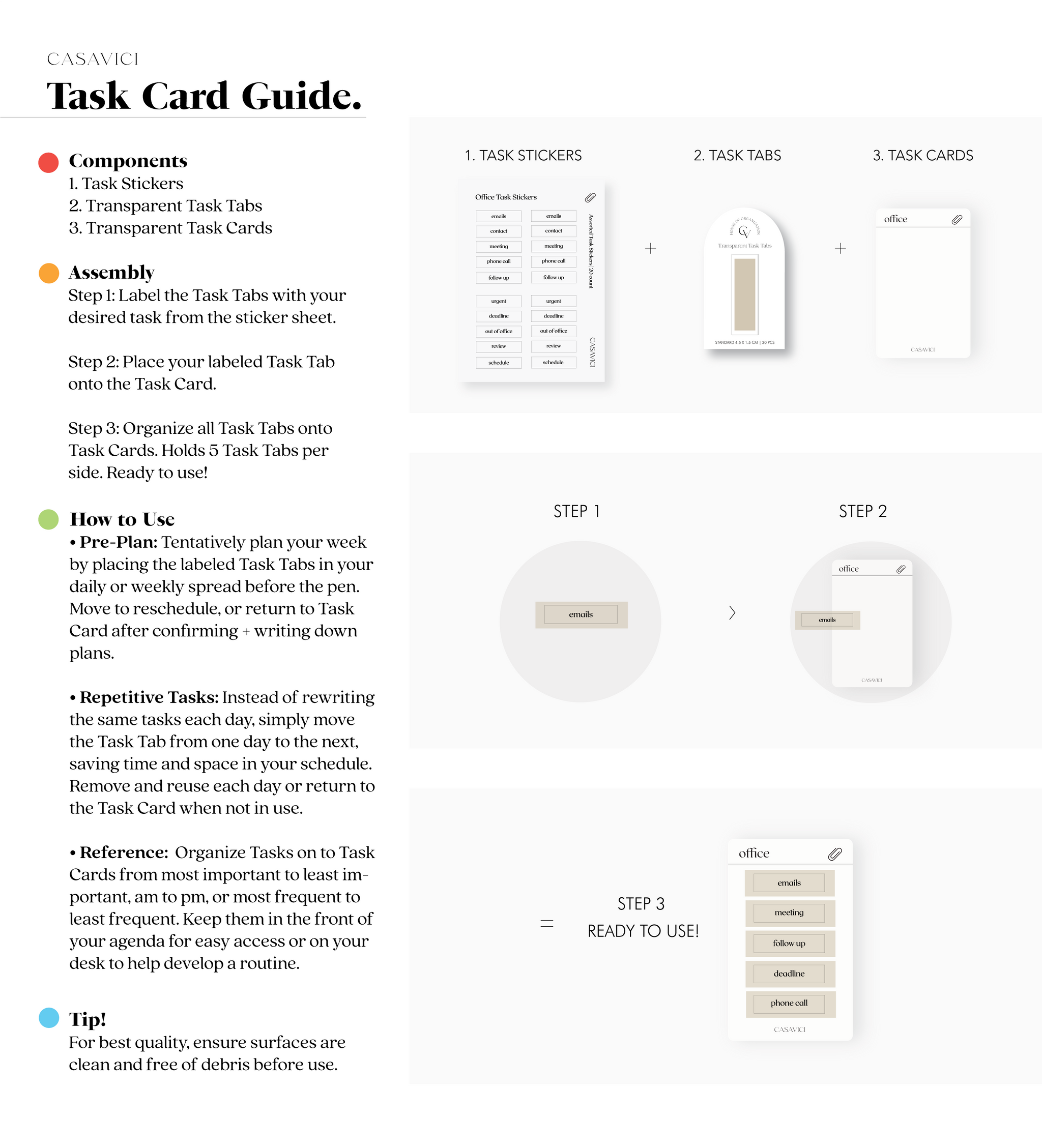 To Do Task Card | Clear + Black – CASAVICI